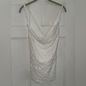 Free People Ivory Textured Shirt